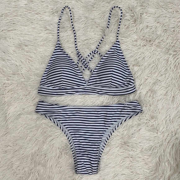 NWOT Boutique Striped Bikini